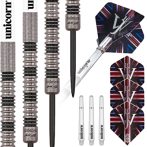 Unicorn 90% Tung 23 g Dart-Set, James Wade, Premier, 90/70% Wolfram, Stahlspitze & Softspitze, 18g bis 24g, Silber/Gelb Unicorn 90% Tung 23 g Dart-Set, James Wade, Premier, 90/70% Wolfram, Stahlspitze & Softspitze, 18g bis 24g, Silber/Gelb von Unicorn
