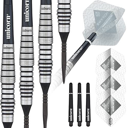 Unicorn Black|Steel Tip Darts SWYTCH Dartpfeile mit Stahlspitze, Schwarz, 21 g Unicorn Black|Steel Tip Darts SWYTCH Dartpfeile mit Stahlspitze, Schwarz, 21 g von Unicorn