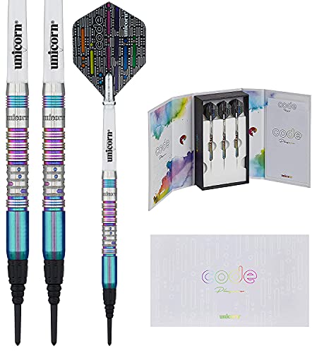 Unicorn Dimitri Van Den Bergh Code 90% Tungsten Dartpfeile mit weicher Spitze, Mehrfarbig, 22 g Unicorn Dimitri Van Den Bergh Code 90% Tungsten Dartpfeile mit weicher Spitze, Mehrfarbig, 22 g von Unicorn