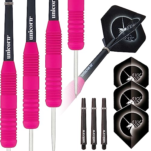 ‎Unicorn Core Plus Dartpfeile aus Messing, mit Stahlspitze, Rose, 26 g von Unicorn