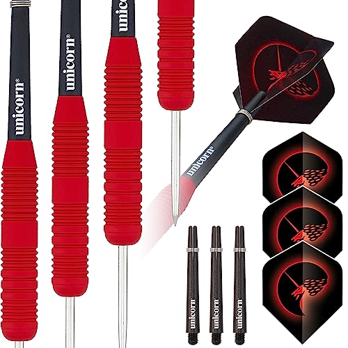 Unicorn Core Plus|Red Brass|Steel Tip Darts, rot, 25 g von Unicorn