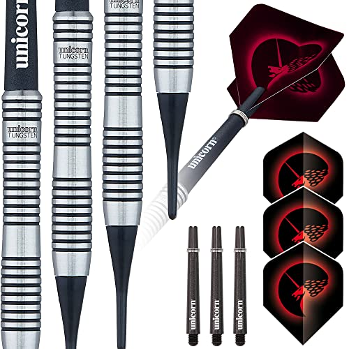 Unicorn Core Plus | Style 1 | Dartpfeile mit weicher Spitze, Silber/schwarz, 18 g Unicorn Core Plus | Style 1 | Dartpfeile mit weicher Spitze, Silber/schwarz, 18 g von Unicorn
