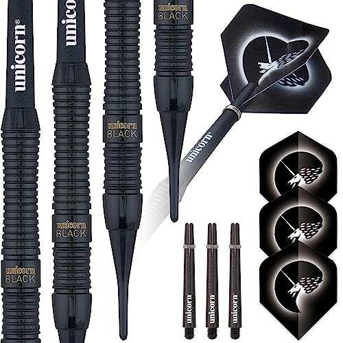 Unicorn Core Plus|Style 1|Black|Soft Tip Darts, Schwarz, 16 g von Unicorn