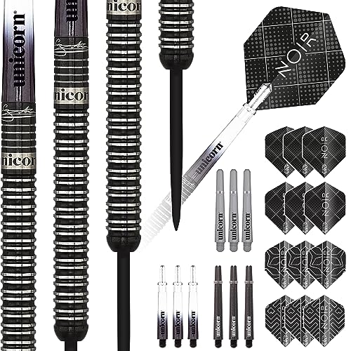 Unicorn Steeltip Dartpfeile Set | Gary 'The Flying Scotsman' Anderson Noir | 90% Tungsten Barrels mit schwarzer Titanbeschichtung | 21g Unicorn Steeltip Dartpfeile Set | Gary 'The Flying Scotsman' Anderson Noir | 90% Tungsten Barrels mit schwarzer Titanbeschichtung | 21g von Unicorn