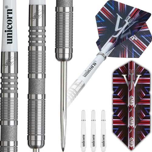Unicorn Darts Set The Machine | James Wade | 90% natürliches Wolfram Barrels mit taktilen sandgestrahlten grauen Ringakzenten | langlebige atemberaubende Ultrafly Flights | Stahlspitze Volute Points | Unicorn Darts Set The Machine | James Wade | 90% natürliches Wolfram Barrels mit taktilen sandgestrahlten grauen Ringakzenten | langlebige atemberaubende Ultrafly Flights | Stahlspitze Volute Points | von Unicorn