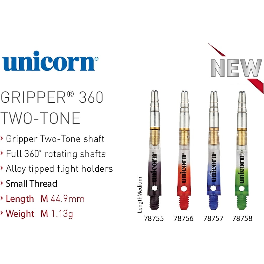 Unicorn Gripper 360 TWO-TONE Aluminium-Drehtops mit Polycarbonatshaft (M (45 mm)) von Unicorn