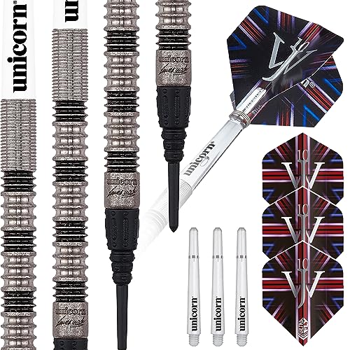 Unicorn S/T Tung 18 g Dart-Set, James Wade, Premier, 90/70% Wolfram, Stahlspitze & weiche Spitze, 18g bis 24g, Silber/Gelb Unicorn S/T Tung 18 g Dart-Set, James Wade, Premier, 90/70% Wolfram, Stahlspitze & weiche Spitze, 18g bis 24g, Silber/Gelb von Unicorn