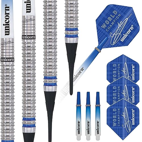 Unicorn 2019 Edition – Gary Anderson World Champion Soft Tip Darts Dartpfeile mit weicher Spitze, blau, 20 g von Unicorn