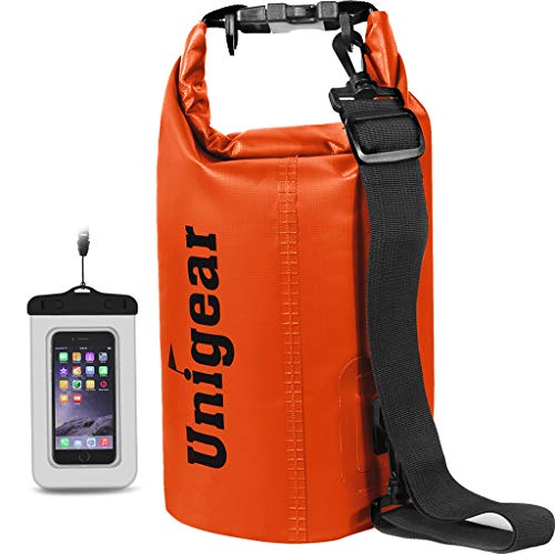 Unigear Dry Bag, 2L/5L/10L/20L/30L/40L, wasserdicht Taschen mit Handytasche und Gurte für Boot und Kajak, Angeln, Rafting, Schwimmen, Camping und Snowboarden, MEHRWEG von Unigear