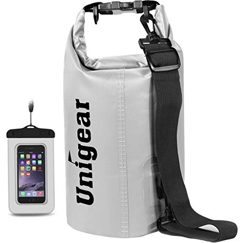 Unigear Dry Bag, 2L/5L/10L/20L/30L/40L, wasserdicht Taschen mit Handytasche und Gurte für Boot und Kajak, Angeln, Rafting, Schwimmen, Camping und Snowboarden, MEHRWEG von Unigear