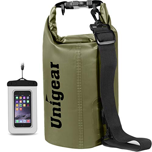 Unigear Dry Bag, Wasserdicht Taschen mit Handytasche und Gurte für Boot und Kajak, Angeln, Rafting, Schwimmen, Camping und Snowboarden, MEHRWEG von Unigear