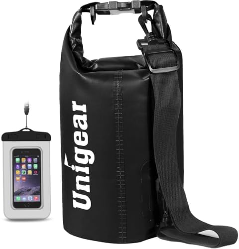 Unigear Dry Bag, 2L/5L/10L/20L/30L/40L/55L, wasserdichter Beutel Rucksack, wasserdichte Taschen Seesack Packsack mit Handytasche und Gurte für Boot, Kajak, Angeln, Rafting, Schwimmen, Camping, Strand Unigear Dry Bag, 2L/5L/10L/20L/30L/40L/55L, wasserdichter Beutel Rucksack, wasserdichte Taschen Seesack Packsack mit Handytasche und Gurte für Boot, Kajak, Angeln, Rafting, Schwimmen, Camping, Strand von Unigear