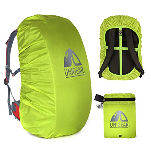 Unigear Regenschutz-Rucksack, 10 – 90 l, wasserdicht, staubdicht, Abriebfest, langlebig, für Camping, Wandern, Reisen, Radfahren (Grün, XXL) von Unigear