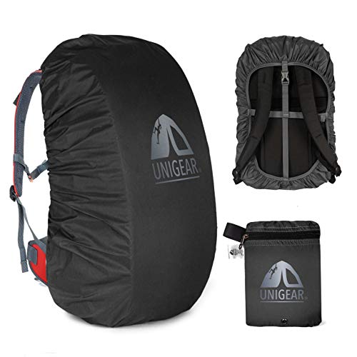 Unigear Regenschutz-Rucksack, 10 – 90 l, wasserdicht, staubdicht, Abriebfest, langlebig, für Camping, Wandern, Reisen, Radfahren (Schwarz, S) von Unigear