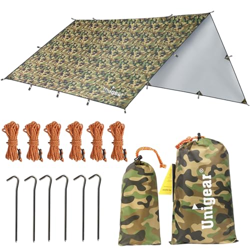 Unigear Tarp Rain Fly Regenschutzplane, Zelttuch, wasserdicht, Wanderschuppen, faltbar, leicht, wasserdicht, für Camping und Schutz gegen Regen, Schnee und Sonne Unigear Tarp Rain Fly Regenschutzplane, Zelttuch, wasserdicht, Wanderschuppen, faltbar, leicht, wasserdicht, für Camping und Schutz gegen Regen, Schnee und Sonne von Unigear