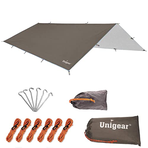 Unigear Tarp Rain Fly Regenschutzplane, Zelttuch, wasserdicht, Wanderschuppen, faltbar, leicht, wasserdicht, für Camping und Schutz gegen Regen, Schnee und Sonne Unigear Tarp Rain Fly Regenschutzplane, Zelttuch, wasserdicht, Wanderschuppen, faltbar, leicht, wasserdicht, für Camping und Schutz gegen Regen, Schnee und Sonne von Unigear