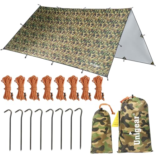 Unigear Tarp Rain Fly Regenschutzplane, wasserdicht, Wanderschuppen, faltbar, leicht, wasserdicht, für Camping und Schutz vor Regen, Schnee und Sonne Unigear Tarp Rain Fly Regenschutzplane, wasserdicht, Wanderschuppen, faltbar, leicht, wasserdicht, für Camping und Schutz vor Regen, Schnee und Sonne von Unigear