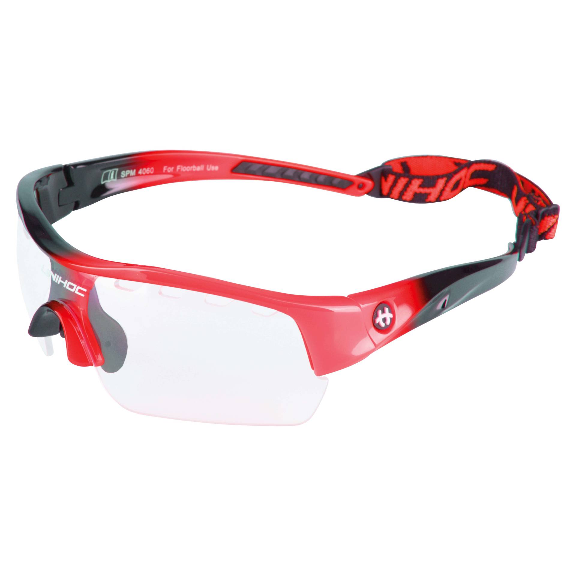 Unihoc Schutzbrille "Victory", Schwarz-Neonrot von Unihoc