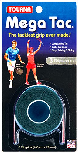 Unique Unisex – Erwachsene Overgrip Mega Tac 3er, Schwarz, Standard Unique Unisex – Erwachsene Overgrip Mega Tac 3er, Schwarz, Standard von Tourna