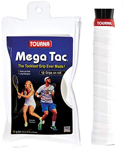 Unique Unisex – Erwachsene Tennis Griffbänder Mega Tac Weiß 10er, One Size Unique Unisex – Erwachsene Tennis Griffbänder Mega Tac Weiß 10er, One Size von Tourna