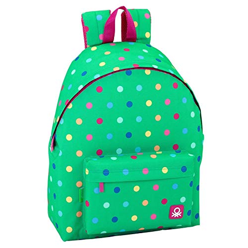 Rucksack Day Pack Ucb Dots Green - Offiziell - Kinderrucksack von United Colors of Benetton