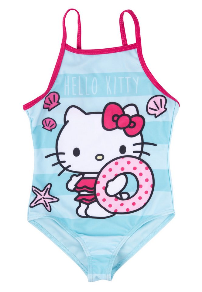United Labels® Badeanzug Hello Kitty Badeanzug Mädchen Summer Love Kinder Schwimmanzug Blau von United Labels®