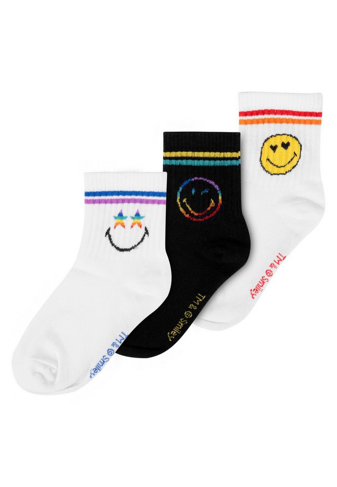 United Labels® Socken Smileyworld Smiley Sneaker Strümpfe (3er Pack) von United Labels®