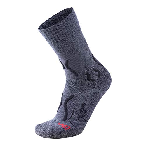 UYN COOL MERINO HERREN TREKKINGSOCKEN, Medium Grey Melange/Black, 39/41 von UYN