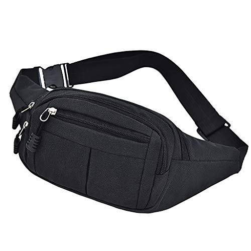 Taktische Hüfttaschen Herren Sport und Freizeit Taille für Frauen einfache Fitness Taillenpackungen für Männer Hüfttaschen Für Gurt (Black, One Size) von UnoSheng