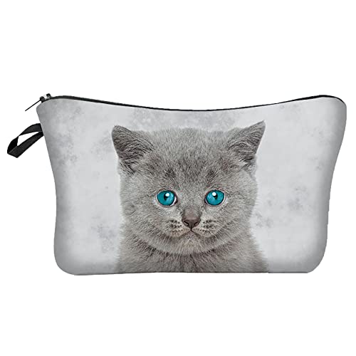 UnoSheng Kosmetiktasche, Katze, 3D-Druck, europäische und amerikanische Kosmetiktasche, Handtasche, Damenaufbewahrung, Kulturbeutel, große Tragetaschen für Frauen, D, Einheitsgröße von UnoSheng