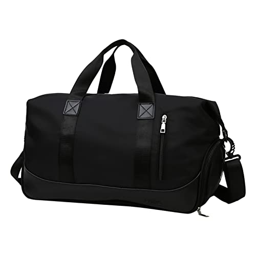 UnoSheng Taschen für Damen, Handgepäcktasche, Übernachtungstasche, Sporttasche, Turnbeutel, Reisetasche für Damen, Arbeitstasche, Schwarz , Einheitsgröße von UnoSheng