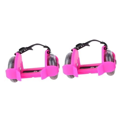 Unomor 1 Paar Wanderschuhe Von Rollschuhe Kinder Skate-Roller Spielzeug Schlittschuhe Für Kinder Kid Flash-Roller Räder Zum Aufstecken Auf Schlittschuhe Outdoor-Skates Pu Rosy von Unomor