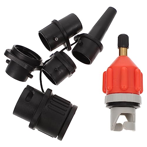 Unomor 4 Sätze Luftventiladapter Adapter für Paddelbretter Adapter für Sup-Pumpen Luftadapter zubehör für sup schlauchboot pumpe Adapter Zubehör für Luftpumpen Kajak-Adapter Gummi Orange von Unomor