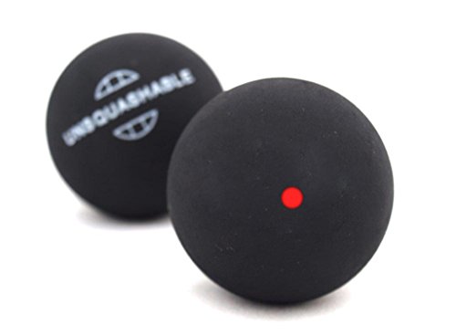 Unsquahable 382210 Squashbälle (2er Pack)-Schwarz (Roter Punkt) von Unsquashable