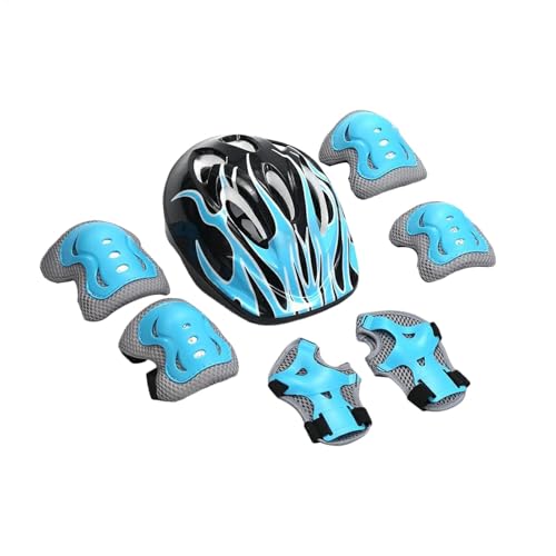 Schutzausrüstungs-Set für Kinder, Helme und Pads für Kinder, bequemer Skateboardhelm, Schutzausrüstung für Kinder im Alter von 5–10 Jahren, widerstandsfähige Knieschoner und Helme zum Radfahren und von Uonguon