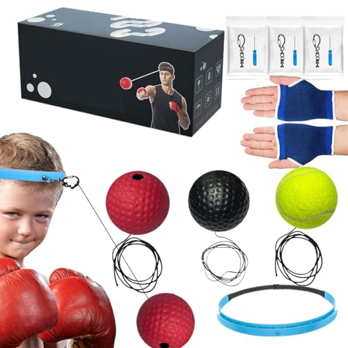 Uonguon Box-Reflex-Ball, verstellbarer Gurtkopf Reflexball-Training, Boxausrüstung für verbesserte Hand-Augen-Koordination und Reflexgeschwindigkeit, ideal für Fitness und Geschicklichkeitsentwicklung von Uonguon