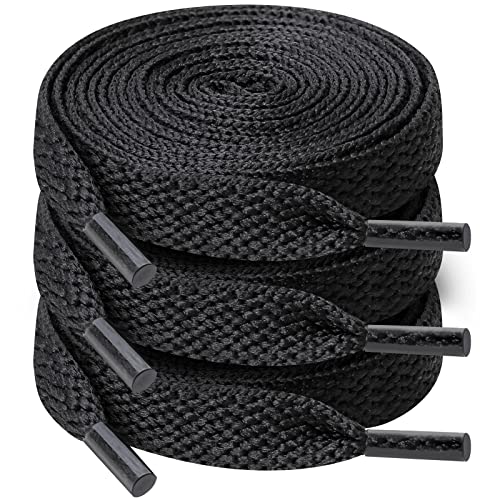 UpUGo 3 Paar Schnürsenkel, 8mm Breit Flache Schnürsenkel für Turnschuhe, Sport, Laufen, Erwachsene, Kinder von UpUGo