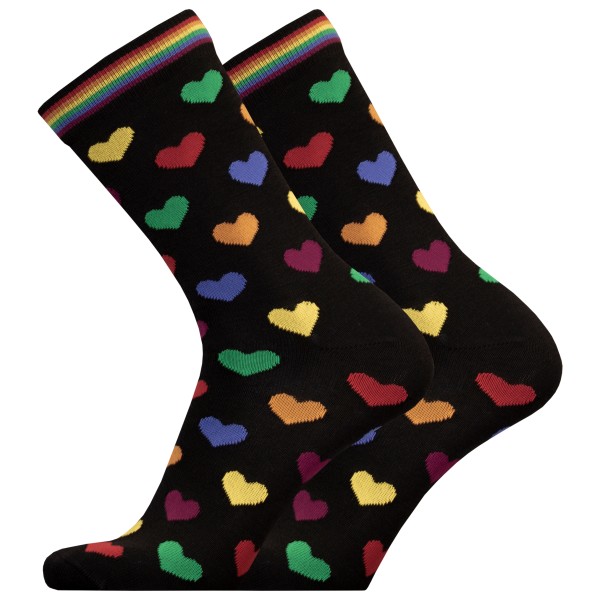 UphillSport - Lifestyle Merino L3 Rainbow Hearts Crew - Multifunktionssocken Gr 35-38 schwarz von UphillSport