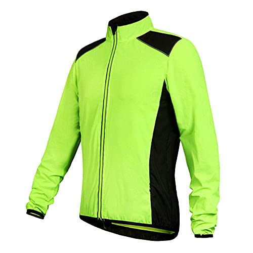 Uphold Fahrradjacke Mit Taschen Herren,Wasserdicht Schnelltrocknend Radlerjacke,Lange Ärmel Reflektierend Fahrrad Sportbekleidung,Damen Tops Laufjacke Geeignet Outdoor-Sportarten(Size:XL,Color:GRÜN) von Uphold