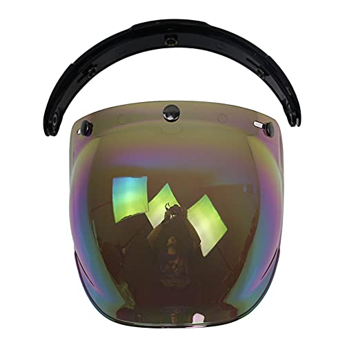 Bubble Shield Visor Rainbow Color Lens passt Biltwell, passt Griingo, passt Bonanza-Helm,Helmvisier von UqaBs