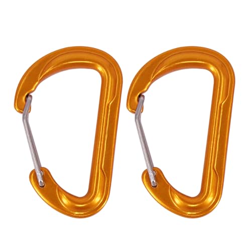 Uqezagpa 2 x Feder-Druckknöpfe, D-förmiger Clip, Karabiner-Clip, Schlüsselanhänger, Kletterkarabiner, Bergsteiger-Schnalle von Uqezagpa