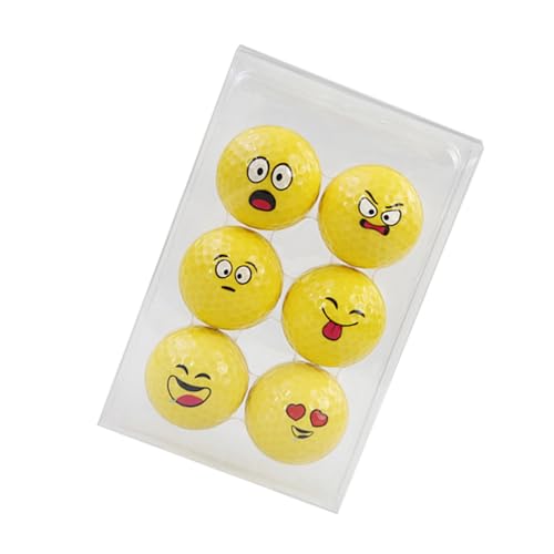 Uqezagpa Einzigartige Emotions-Golfbälle, lustige Golfbälle, Geschenke für Männer, Väter, Frauen, Kinder, dauerhaft, 6 Stück von Uqezagpa