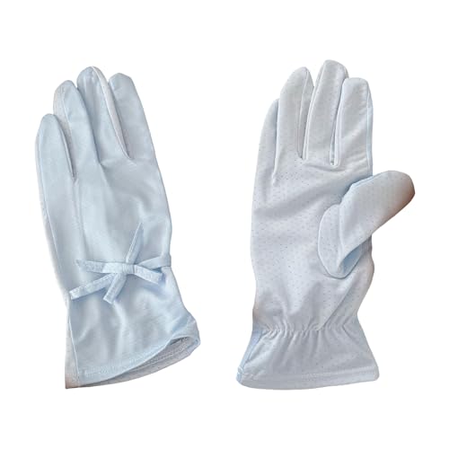Uqezagpa Kühlende Handschuhe für Damen, UV-Schutz, Eisseide, Handhandschuhe mit Schleife, für Outdoor-Sport, Radfahren, Angeln, kühlende Handbekleidung, Eisseide-Handschuhe für den Außenbereich von Uqezagpa