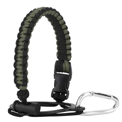 Uqezagpa Wasserflaschenträger mit Ringen, Karabiner für Wasserflasche, Wasserflaschenhalter, Paracord-Griff, Trageband von Uqezagpa