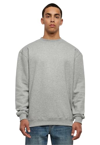 Urban Classics Herren Sweatshirt Crewneck Fleece-Sweatshirt, lässiges Sweatshirt für Männer, Loose Fit, , grey, XL von Urban Classics