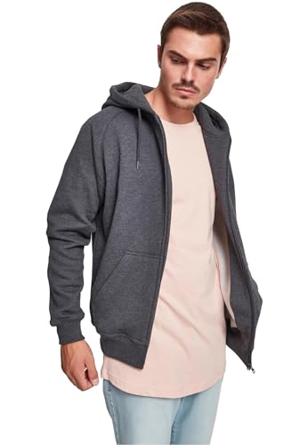 Urban Classics Herren Sweatshirt Zip Hoody, Kapuzenjacke für Männer, mit Reißverschluss, charcoal, XL von Urban Classics