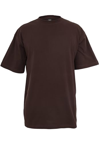 Urban Classics Herren T-Shirt Tall Tee, Oversized T-Shirt für Männer, Baumwolle, gerippter Rundhals, brown, XXL von Urban Classics