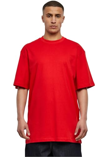 Urban Classics Herren T-Shirt Tall Tee, Oversized T-Shirt für Männer, Baumwolle, gerippter Rundhals, red, 6XL von Urban Classics