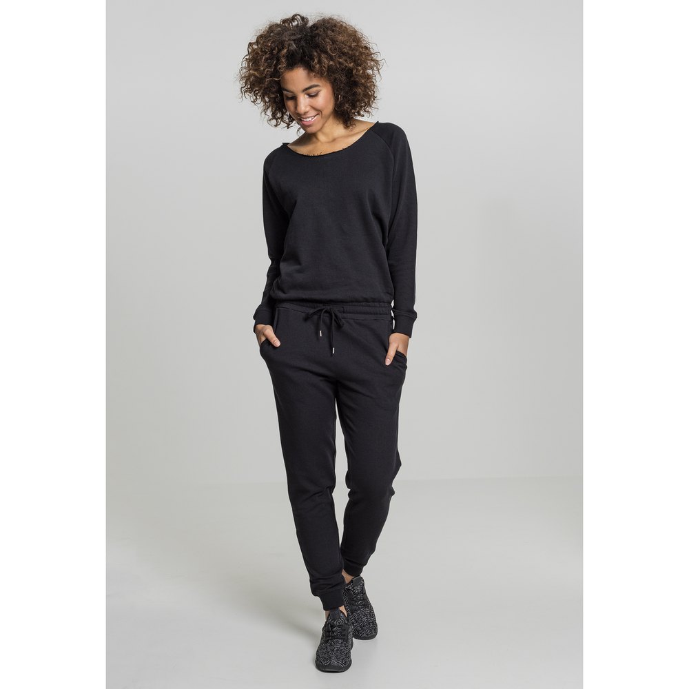 Urban Classics Long Sleeve Terry Jumpsuit Schwarz L Frau von Urban Classics