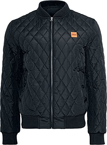 Urban Classics TB862 Herren Steppjacke - Diamond Quilt Nylon Jacke - Ideal als Übergangsjacke, Schwarz (black 7), Gr. Large von Urban Classics